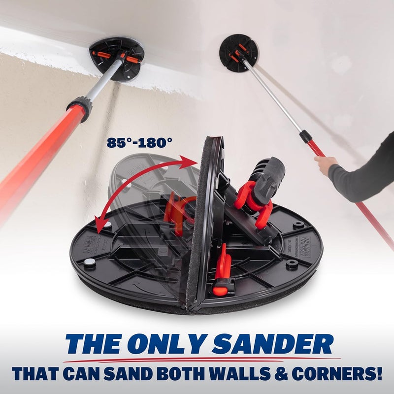 Walboard WAL-BOARD TOOLS Folding Radial Drywall Sander Kit, 9-inch, with 18 Sanding Discs 80/120/180 Grit, Wall and Corner Sanding, DTKRS2 - Image 3